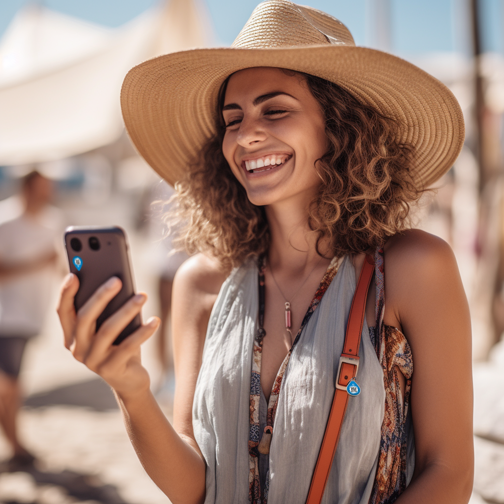 Eine Touristin am Strand, erhält die Nachricht das ihr Hausschlüssel zurück kommt. Alle Daten sind gesichert und ihre Identität ist anonym und geschützt.